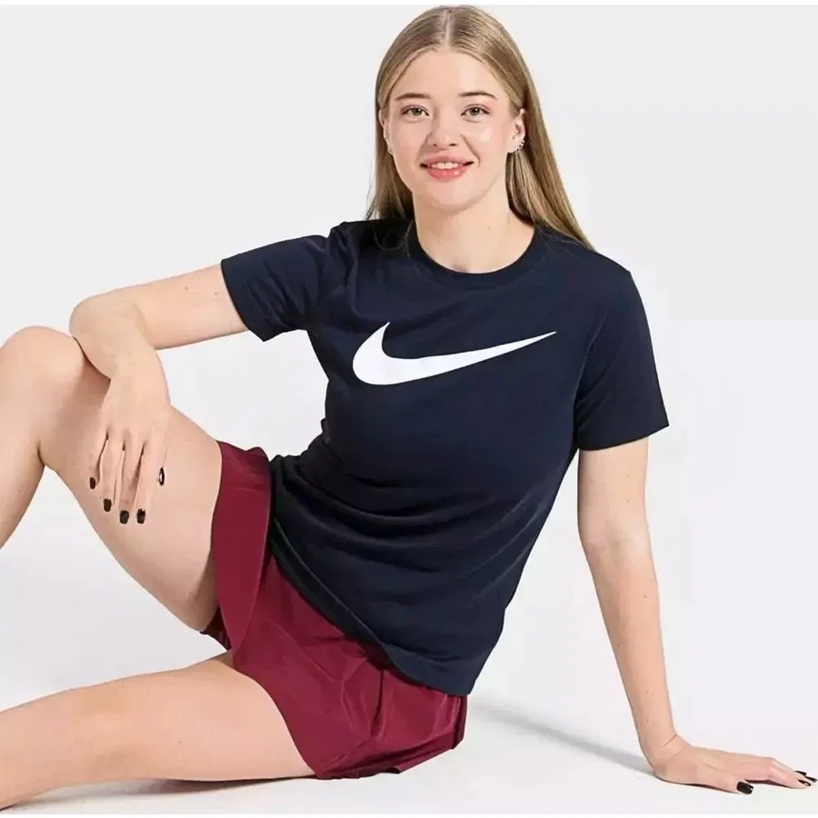 Футболка женская с длинным рукавом Dri-Fit Park Nike, Темно-синий — фото 2