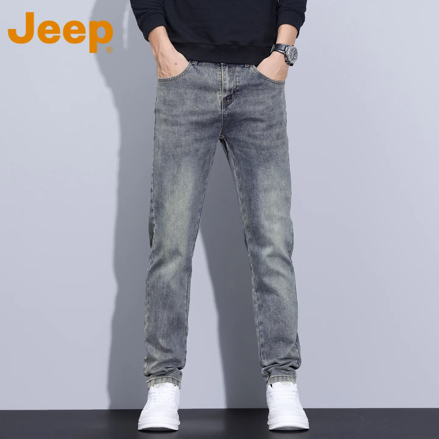 Детские джинсы прямого кроя Unisex Moderate Straight Fit Jeep, Black — фото 4