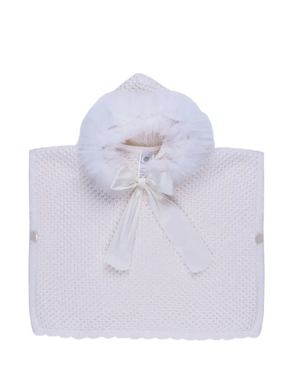 Кейп с искусственным мехом и бантом Marlu' Couture, бежевый