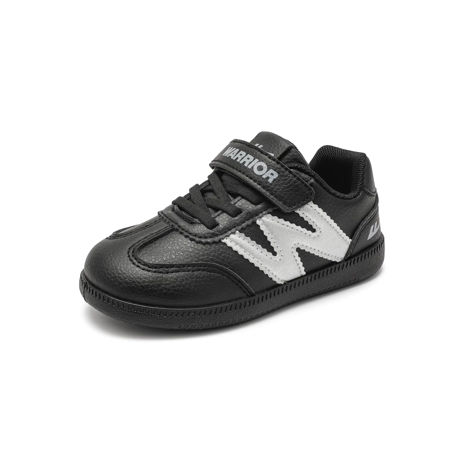 Детские кроссовки для девочек из синтетической кожи German Army Trainers WARRIOR, Black/Silver Gray