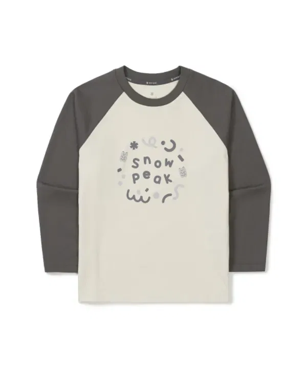Детская футболка с реглан-рукавом, s25fkftl81 Snowpeak Apparel Kids, charcoal — фото 2