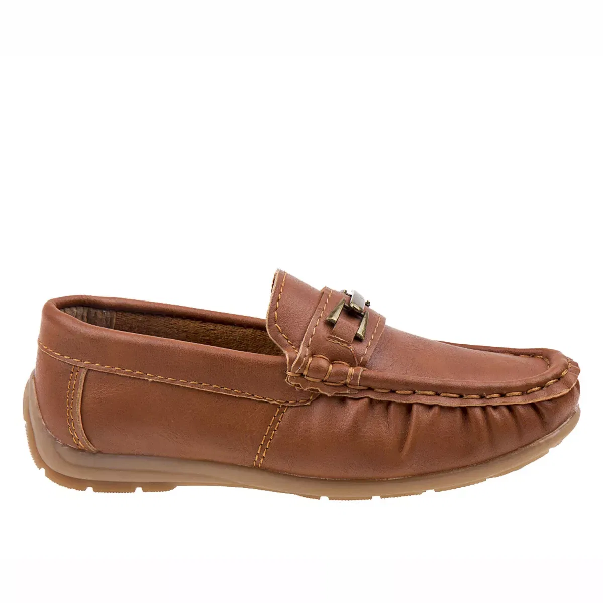 Детские туфли-лоферы для мальчиков с металлическим акцентом Josmo Shoes, Cognac — фото 2