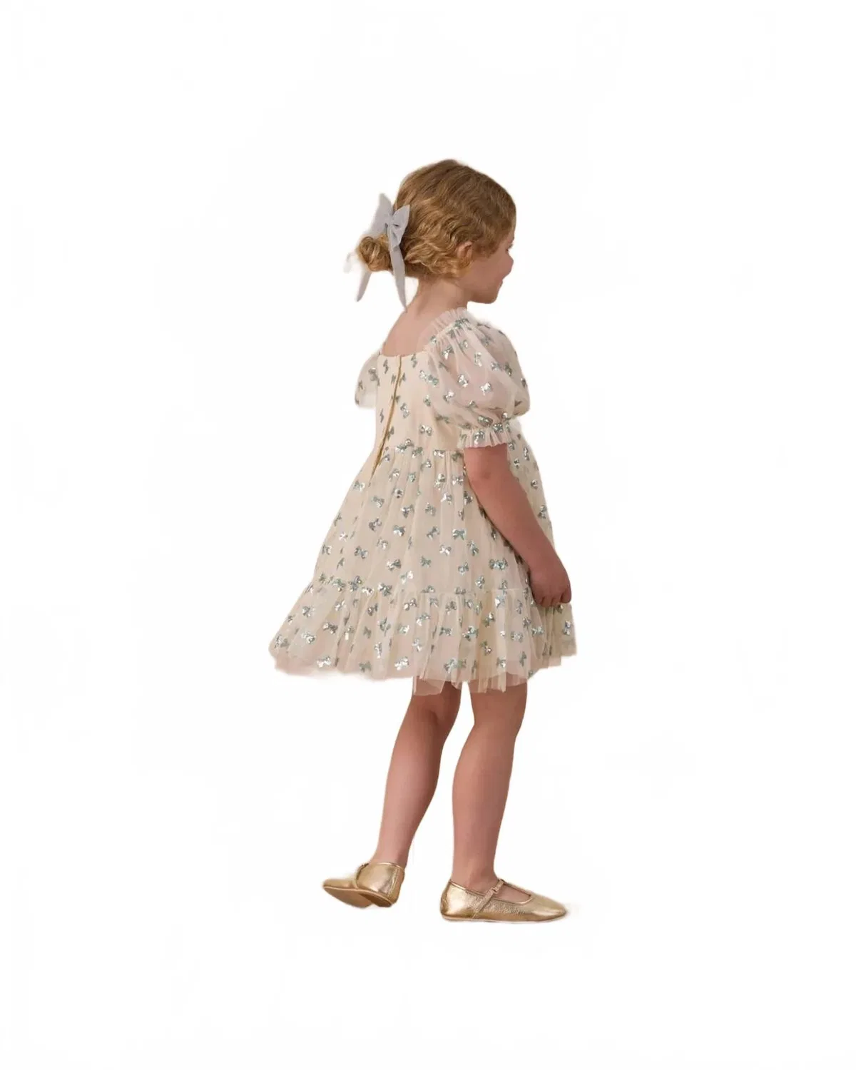 Детское платье для девочек с пышными рукавами Louella Dress NORALEE, Bows — фото 4
