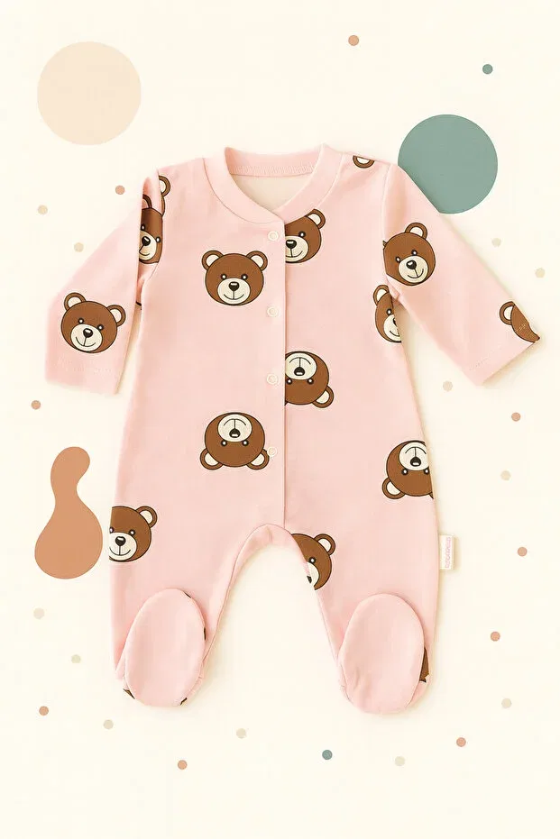 Детское боди-комбинезон для девочек с принтом Aki Moda Kids, Pink — фото 2