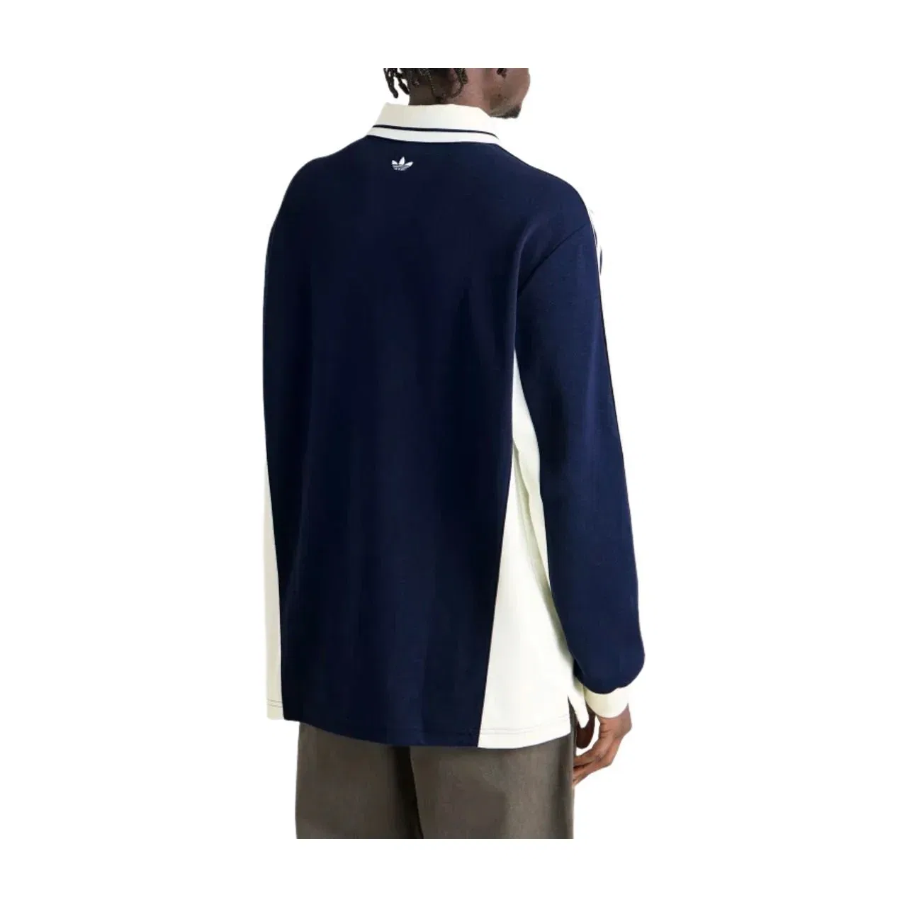 Мужское поло Long Sleeved Poko Shirt 'Night Indigo Off White' adidas, Night Indigo/Off White — фото 3