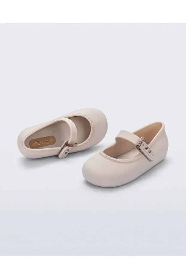 Детские балетки для девочек без каблука Mini Melissa, Beige — фото 2