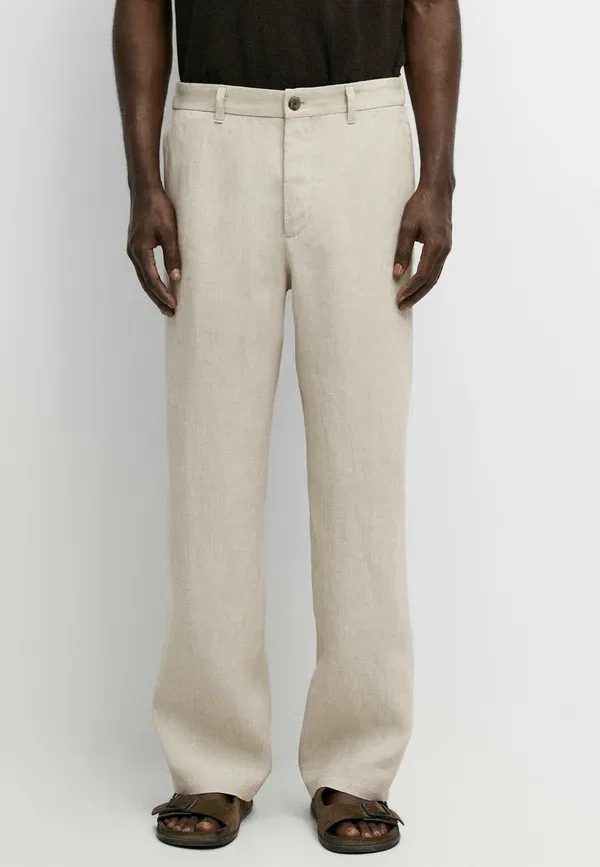 Брюки из льна Trousers Massimo Dutti, beige, бежевый