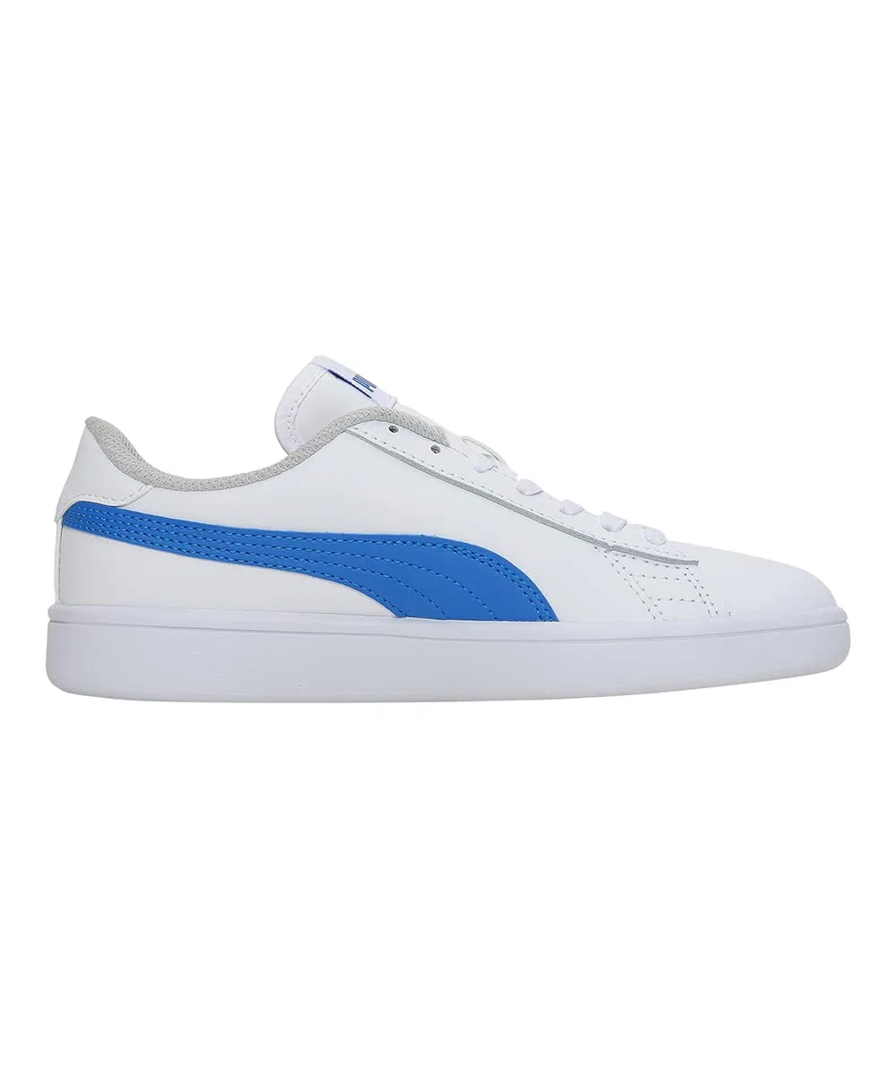 Детские кроссовки для девочек и мальчиков с низким верхом Smash V2 L Jr PUMA, White PUMA White Victoria Blue — фото 3