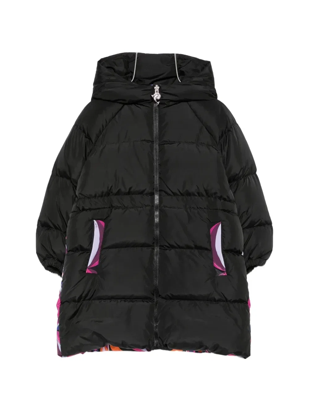 Стеганое пальто на молнии Pucci Junior, черный