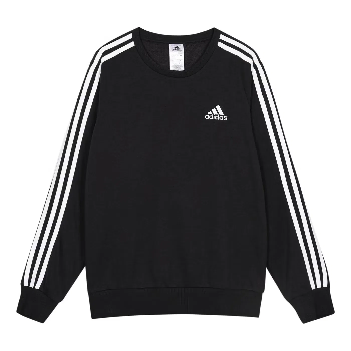 Пуловер свободный с длинным рукавом Adidas, черный