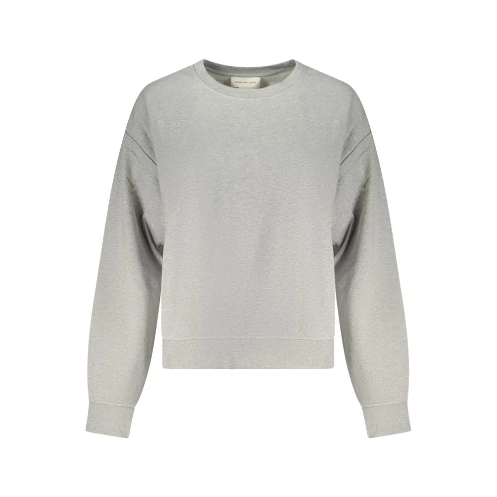 Женский свитшот с вышитым логотипом Grigio Cotton Calvin Klein, Grey