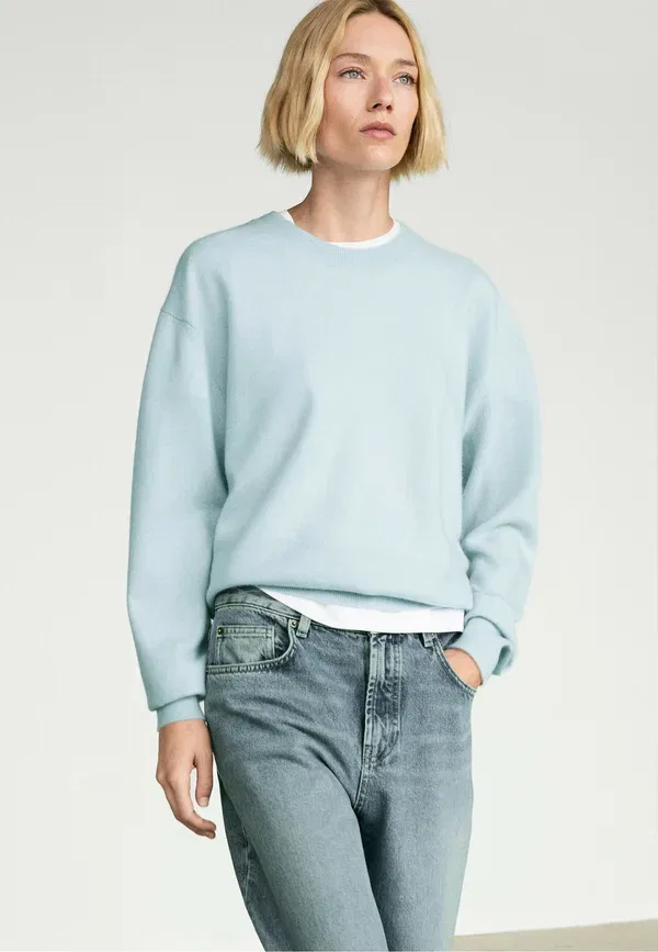 Джемпер из кашемира Jumper Massimo Dutti, light blue, светло-голубой