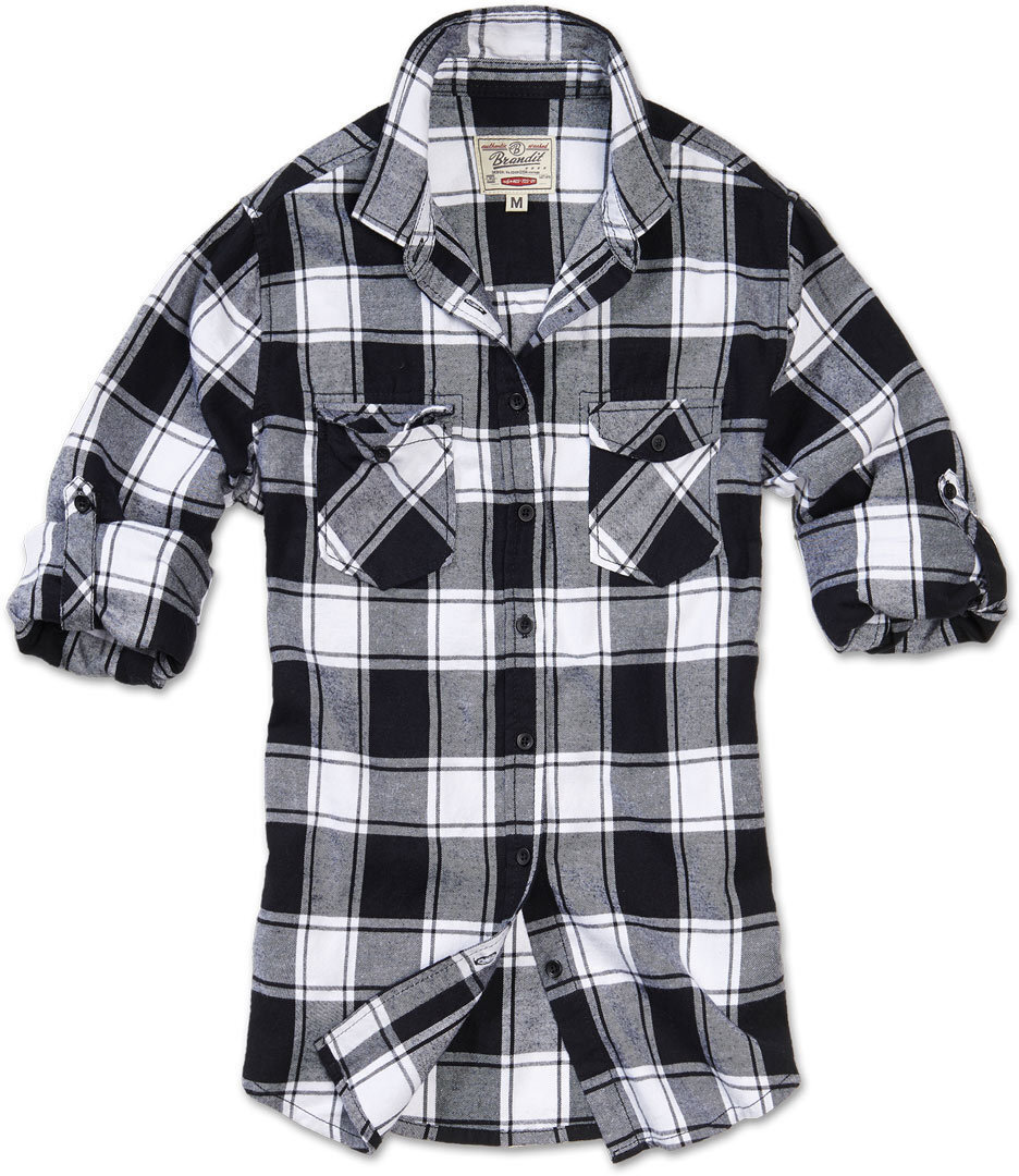 

Рубашка Brandit Amy Flanell Ladies с длинным рукавом, черный/белый