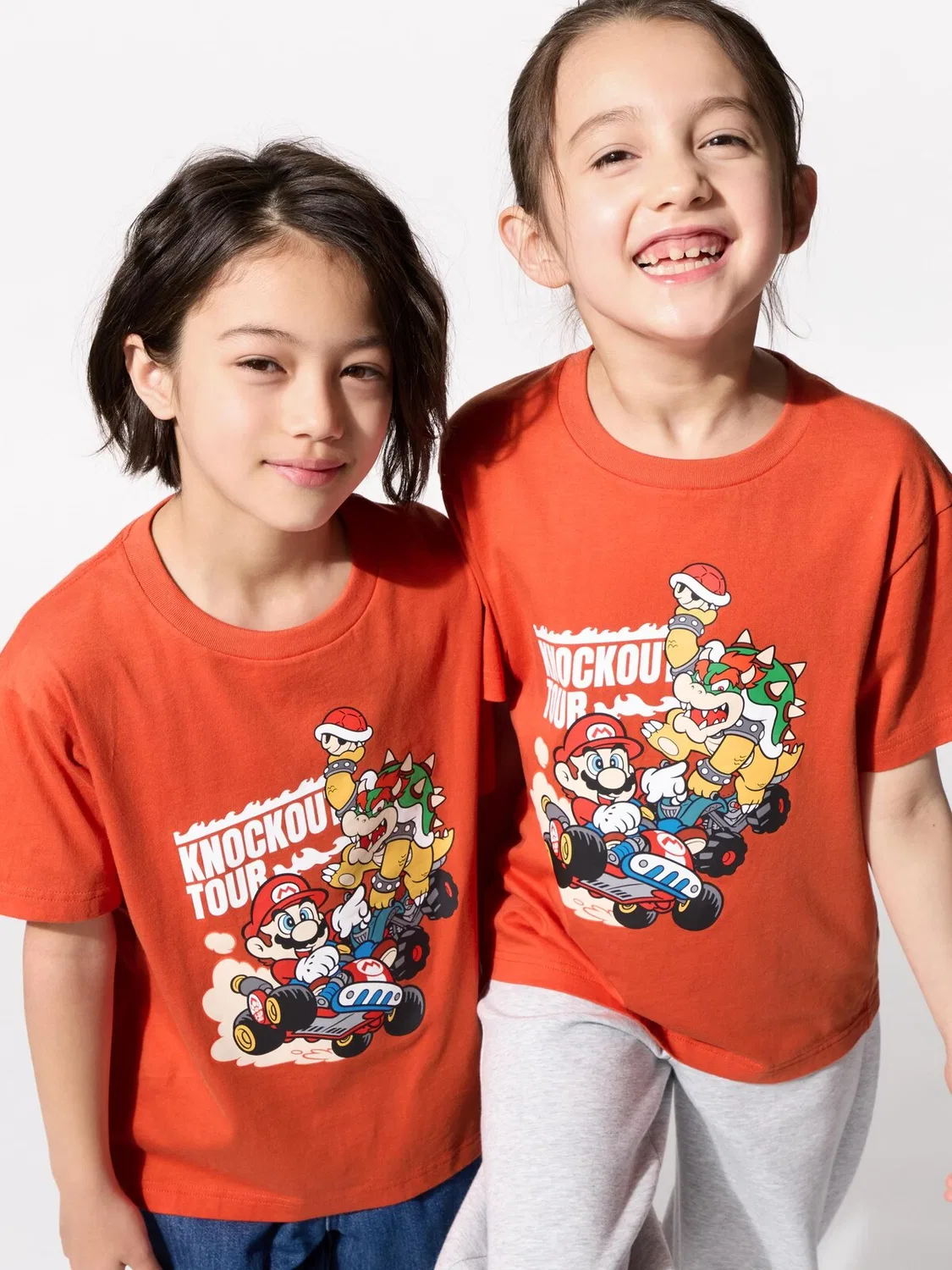 Футболка Uniqlo, детская, с принтом Mario Kart World UT, оранжевый