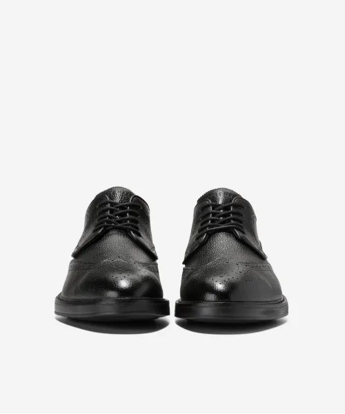 Мужские оксфорды из кожи COLE HAAN Grand Wingtip черные — фото 3