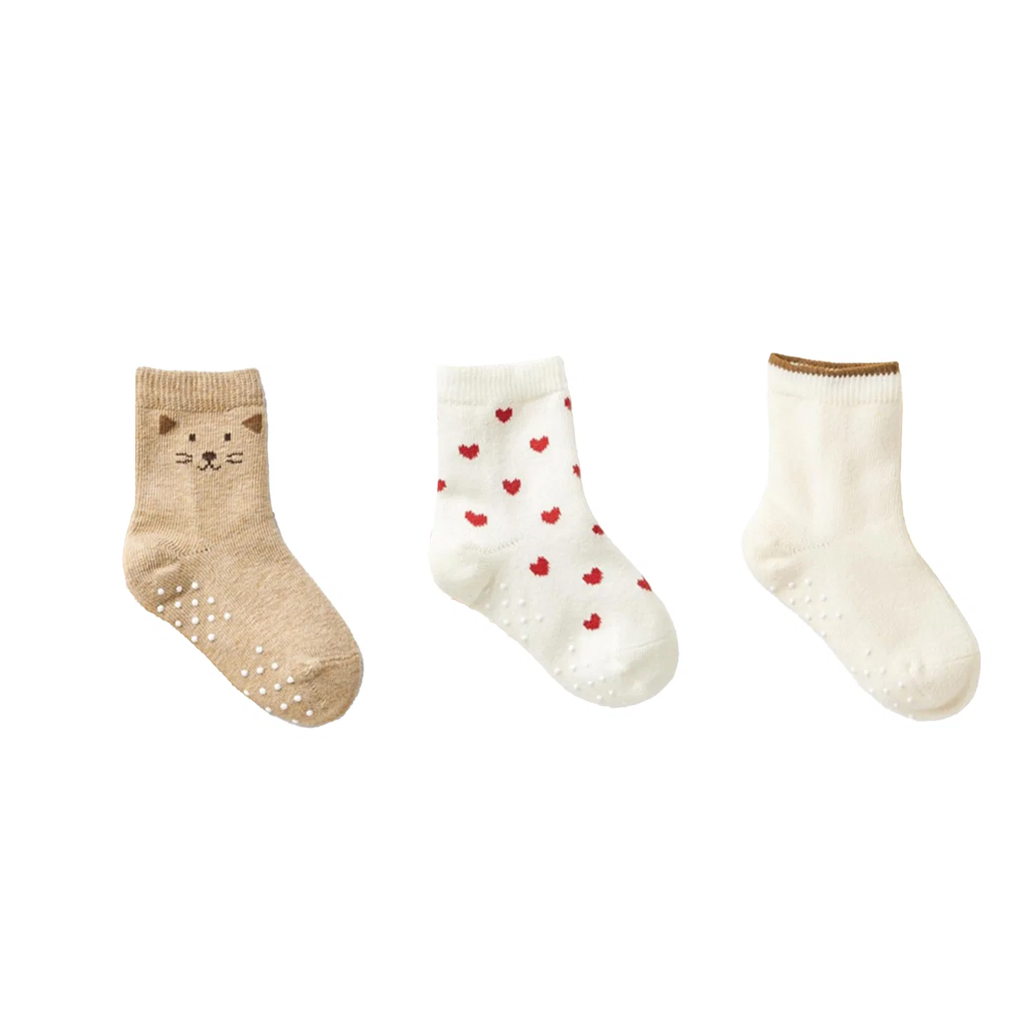Детские носки для малышей, набор из 3 пар, Beige, UNIQLO