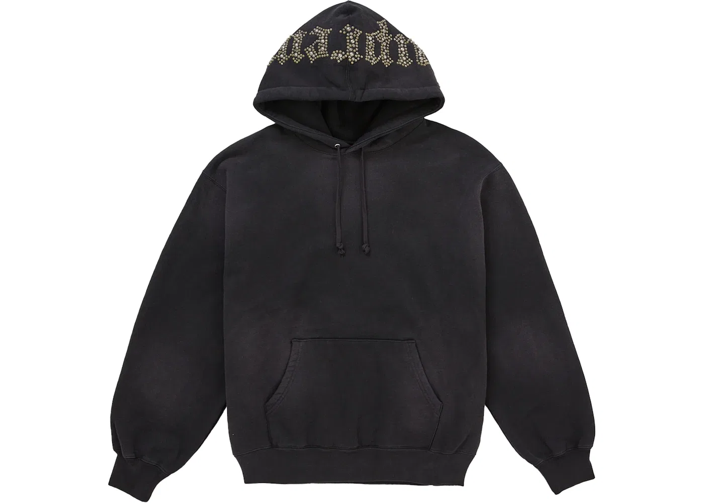 Мужская худи с принтом Supreme Overdyed Studded Hooded Sweatshirt, Black