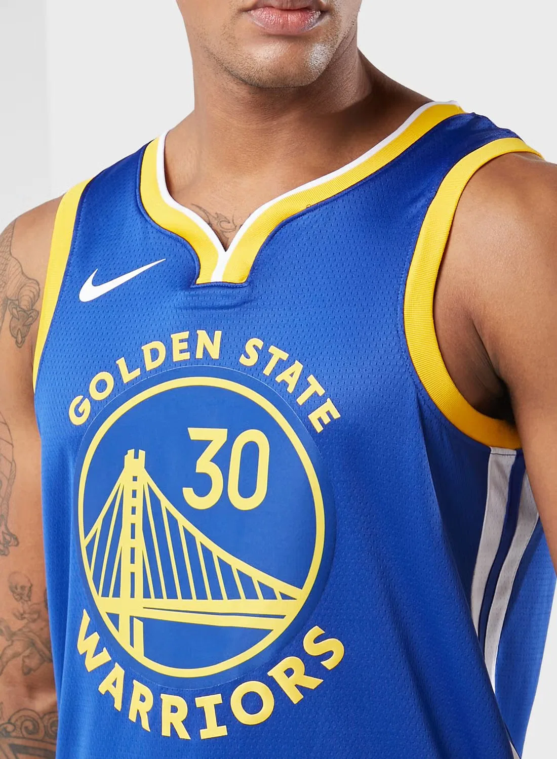 Джерси баскетбольное с принтом Golden State Warriors Icon Nike, синий — фото 3