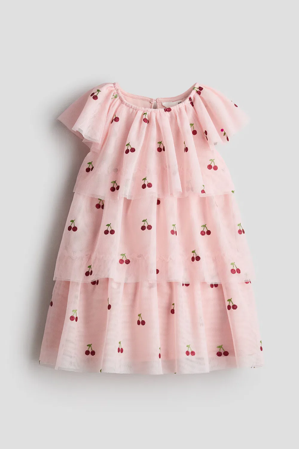 Платье с блестящим принтом H&M, Helles Mattrosa/Kirschen