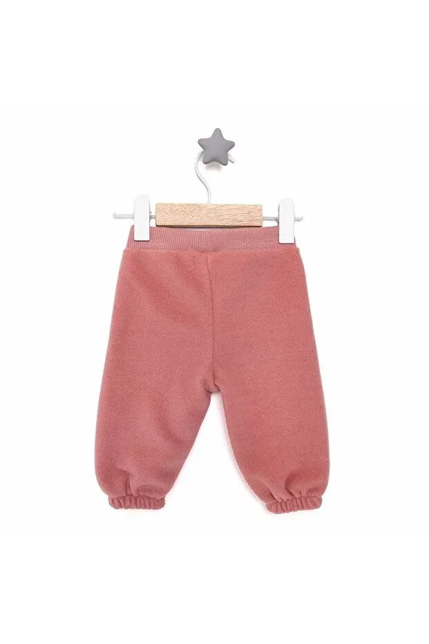 Детские штаны для девочек из флиса с эластичной манжетой Hellobaby Ebebek Hello Baby, Dried Rose — фото 2