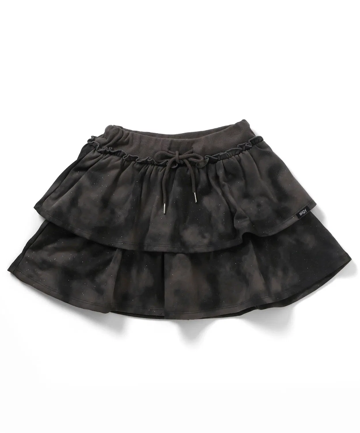 Детская юбка-шорты с блестками и воланами, модель Glitter Lame Mini Fleece Frill Suka-pan, algy, Saks Blue — фото 2