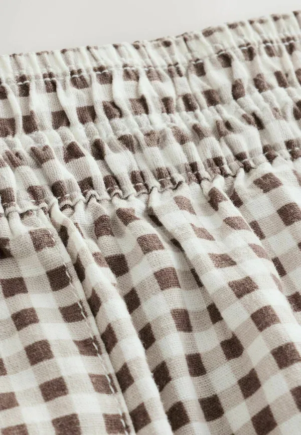 Шорты полосатые Shorts Next, chocolate brown ecru gingham, коричневый/шоколадный — фото 3