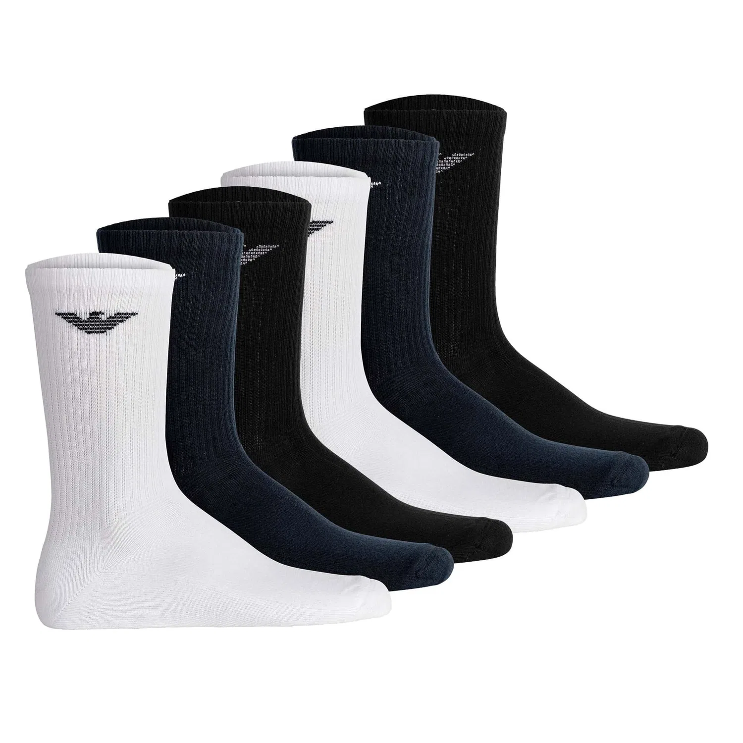 Мужские носки 6-Pack Emporio Armani, White/Black/Blue