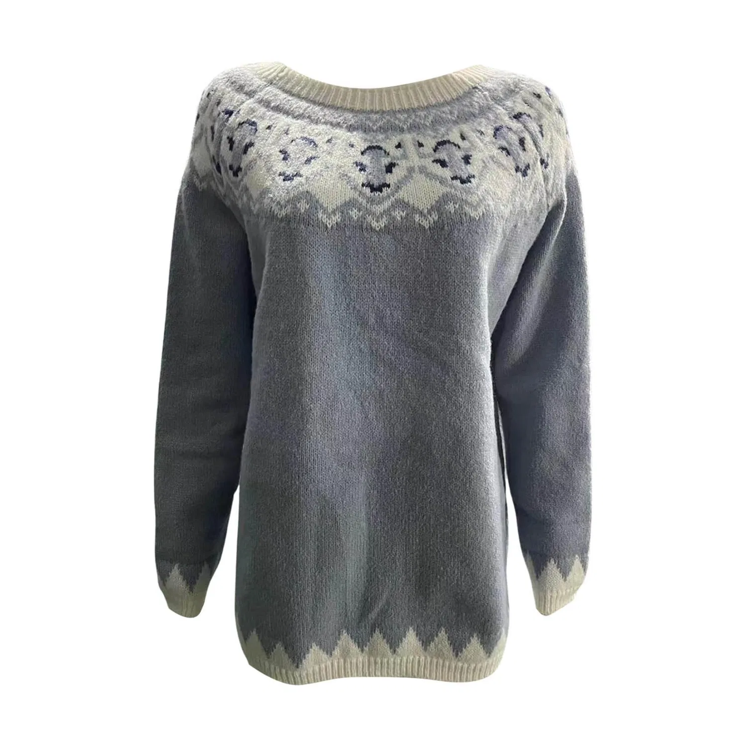 Женский свободный свитер с длинным рукавом Christmas Jumper, Azure — фото 4