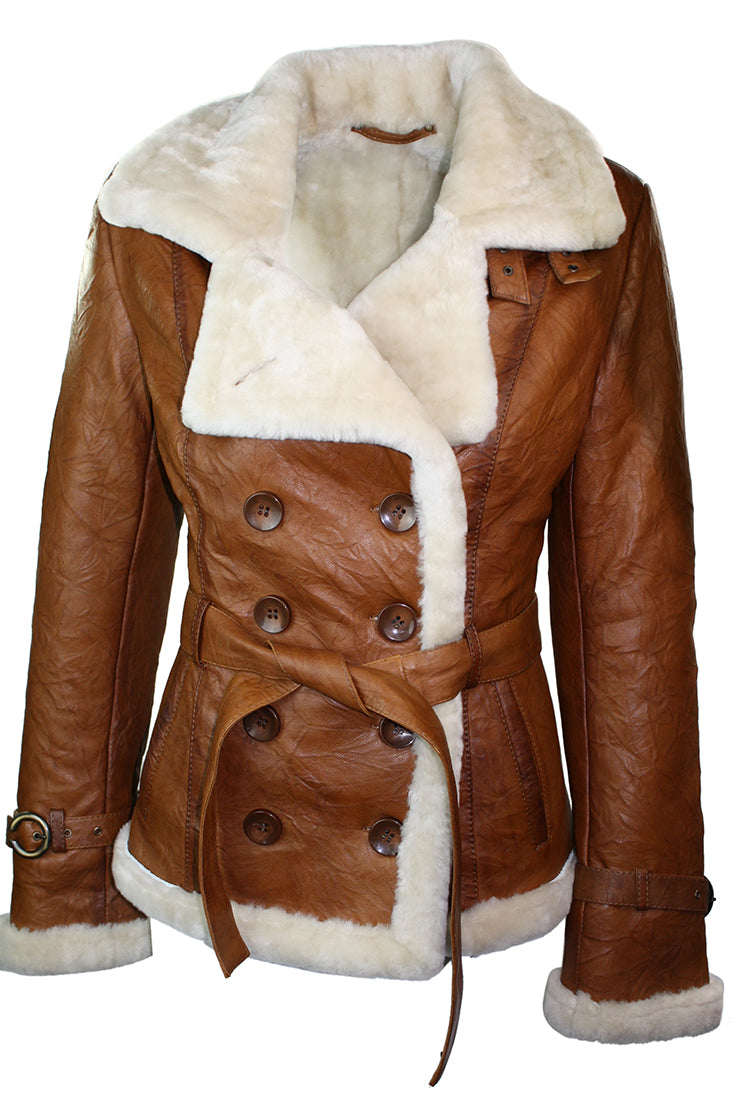 

Куртка из овчины Toscana в стиле милитари TruClothing, цвет tan