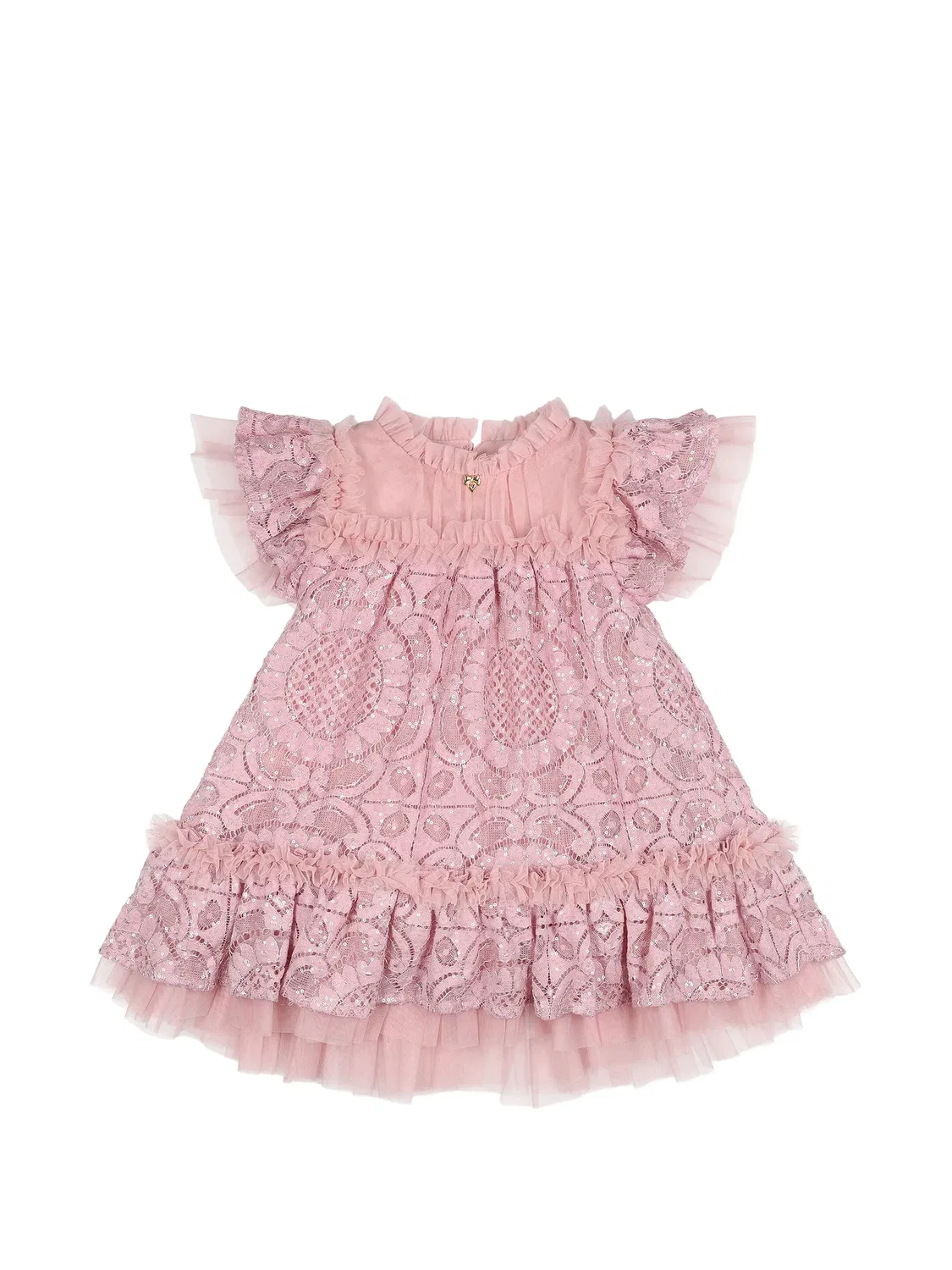 Кружевное платье с пайетками Angel'S Face Kids, розовый