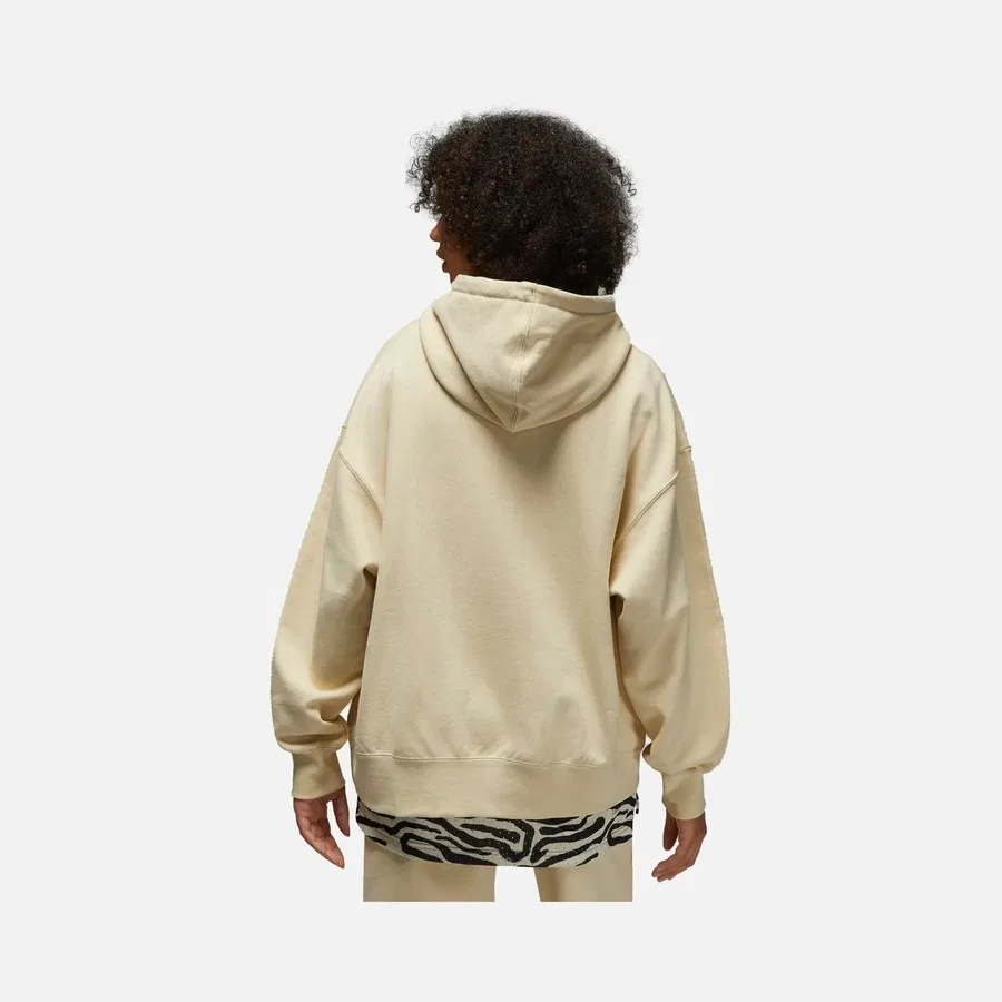 Женский худи Nike Jordan Flight Fleece Oversize, Бежевый — фото 3