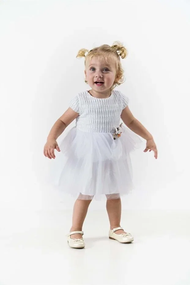 Детское платье для девочек с принтом Rod Pattern Tutu Dress Wecan Exclusive, White