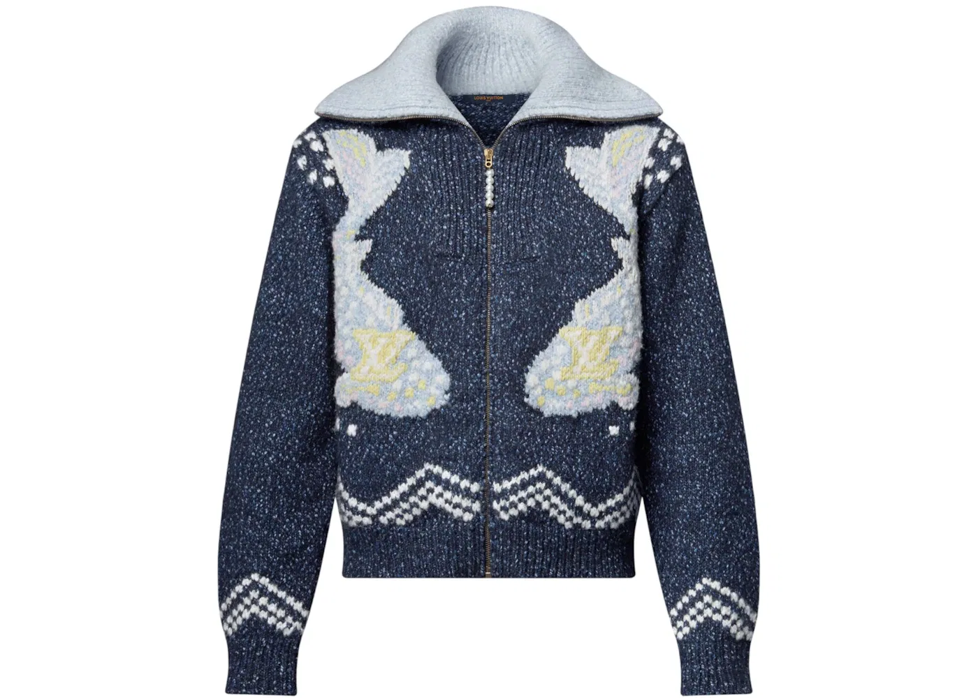 Мужская куртка из трикотажа с застежкой-молнией Louis Vuitton x Nigo, Deep Navy