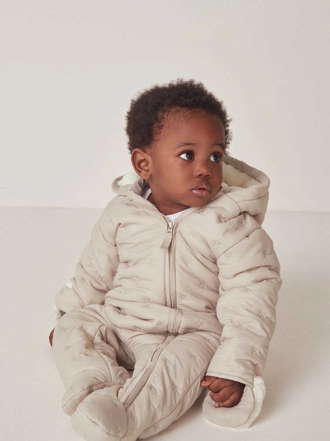 Комбинезон стеганый с капюшоном, модель Natural Star The White Company, натуральный
