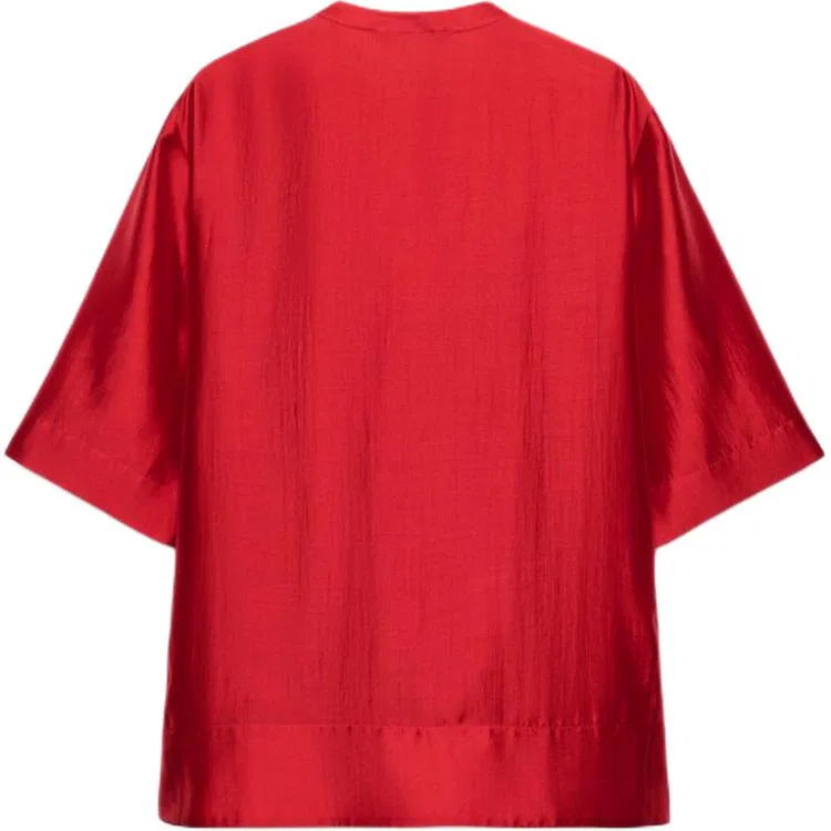 Женская рубашка с круглым вырезом Red ZARA — фото 3