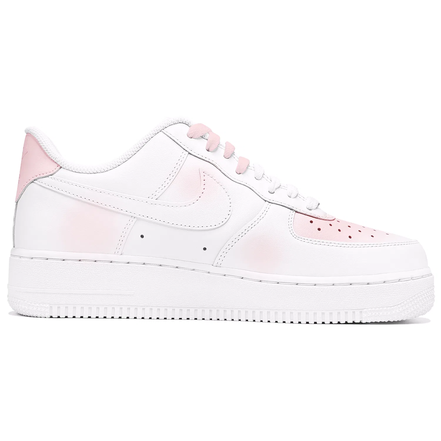 Кроссовки скейтбордные детские с принтом Nike Air Force 1 Low, White Pink — фото 3