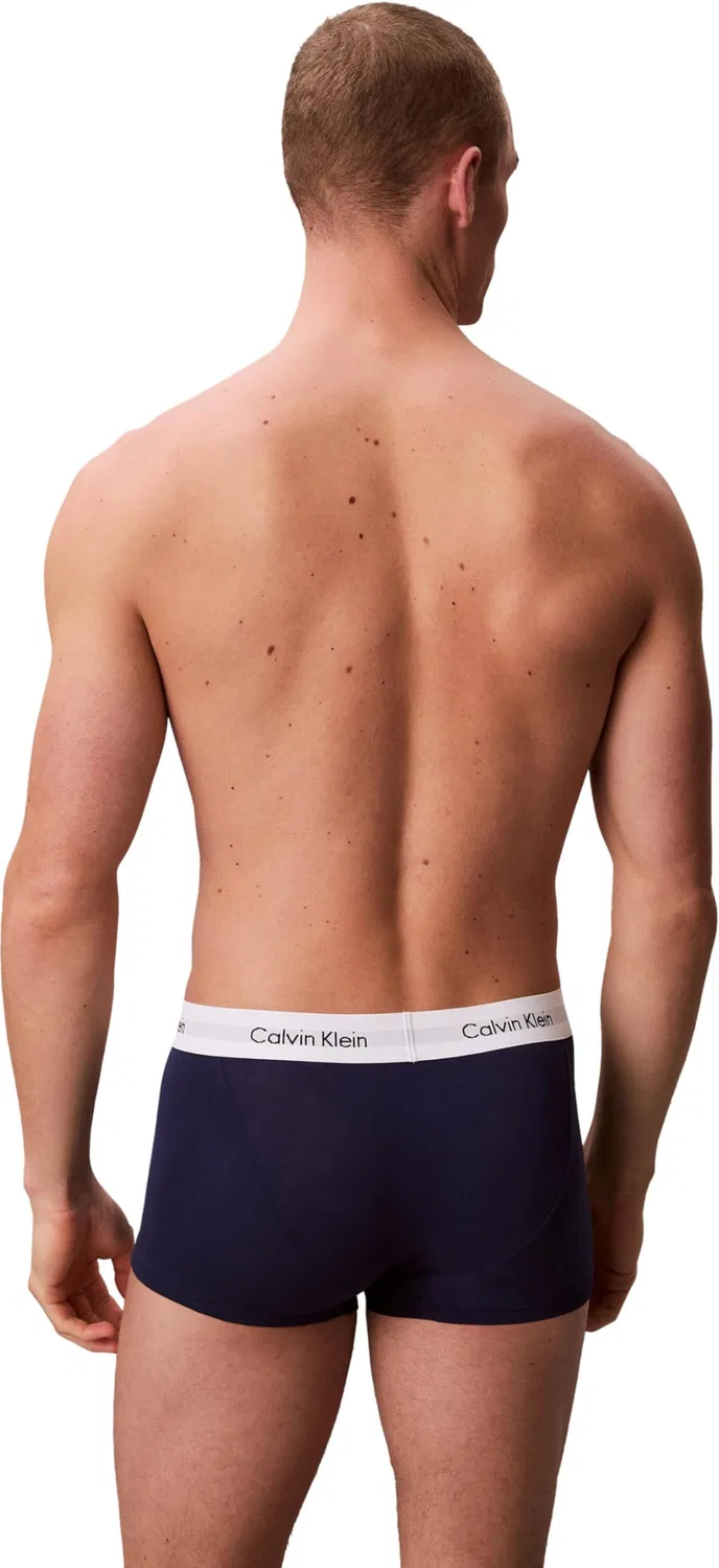 Мужские трусы-слипы из хлопка с эластаном Calvin Klein, Multicoloured (White/Red Ginger/Pyro Blue) — фото 2