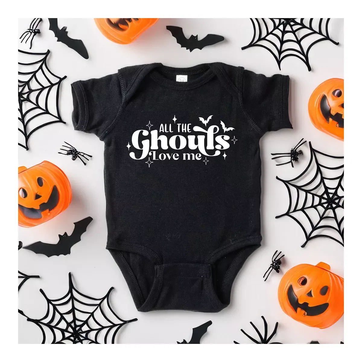 Детский боди с коротким рукавом All The Ghouls Love Me Diamonds The Juniper Shop, Black — фото 2
