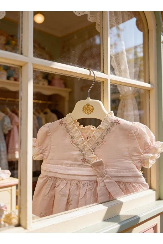 Детское платье для девочек хлопковое Nalia Baby Wear, Powder — фото 2
