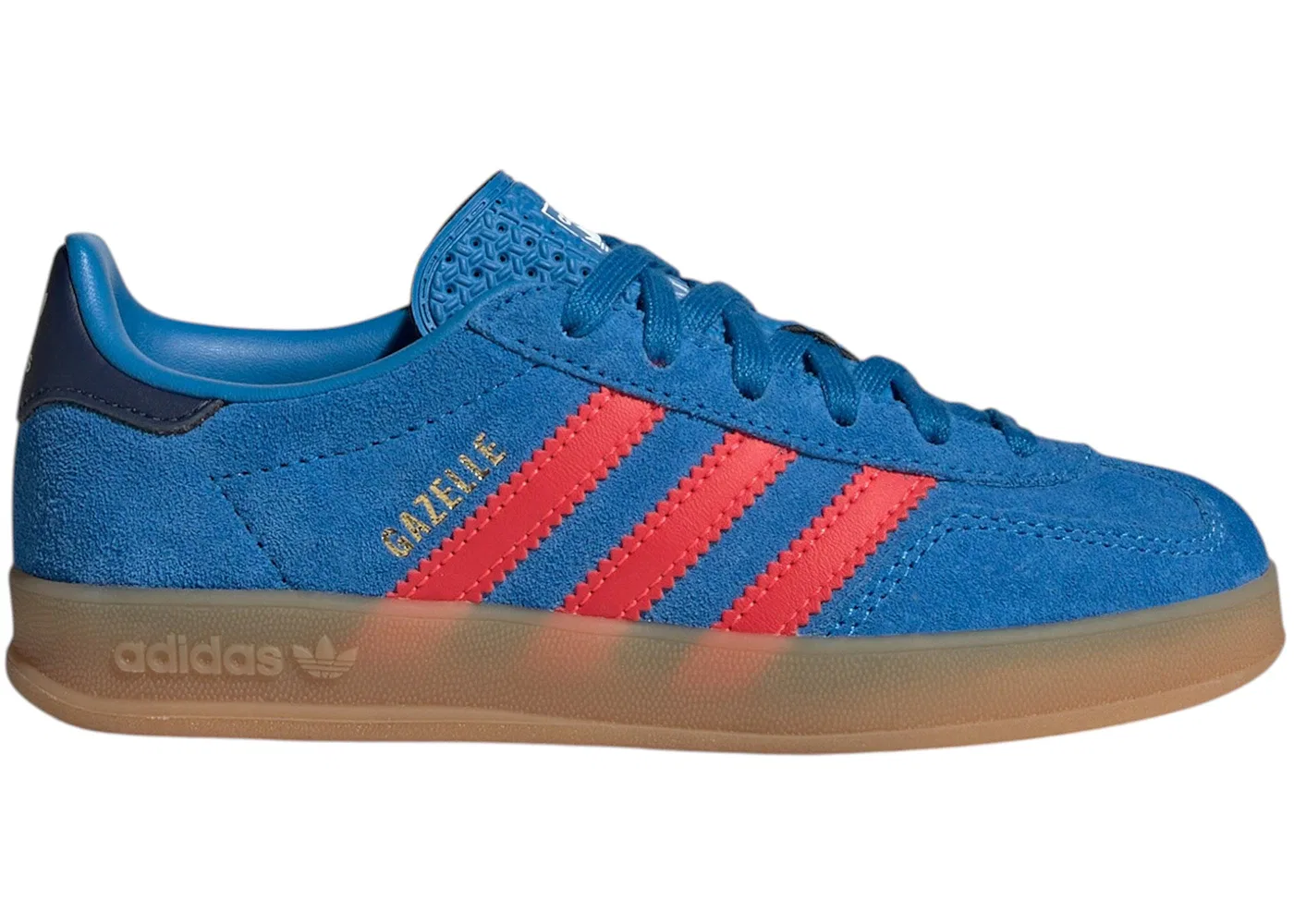 Детские кроссовки с замшевым верхом Adidas Gazelle Indoor, Lucid Ray Blue/Lucid Red/Gum