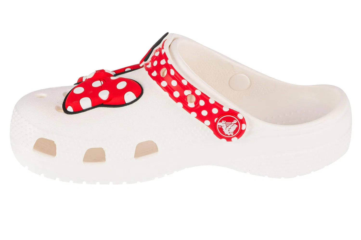 Детские шлепанцы Classic Disney Minnie Mouse Clog Crocs, Weiss Rot — фото 2