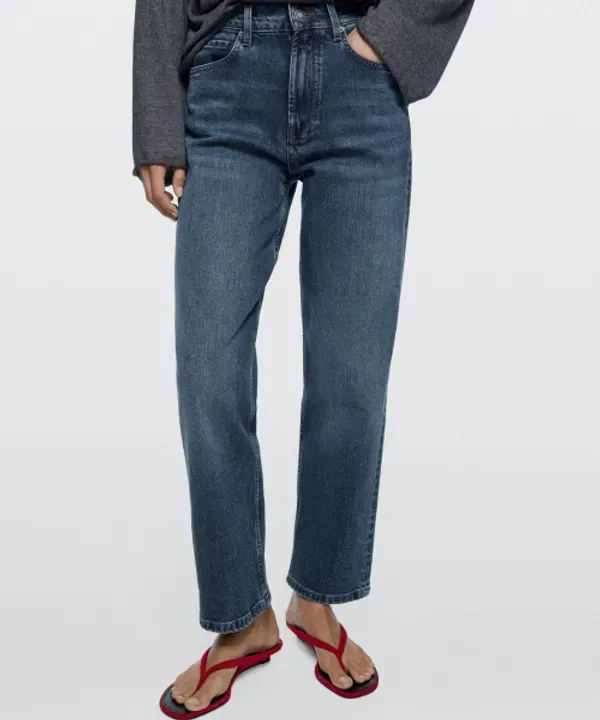 Джинсы прямого кроя, средней посадки, Massimo Dutti