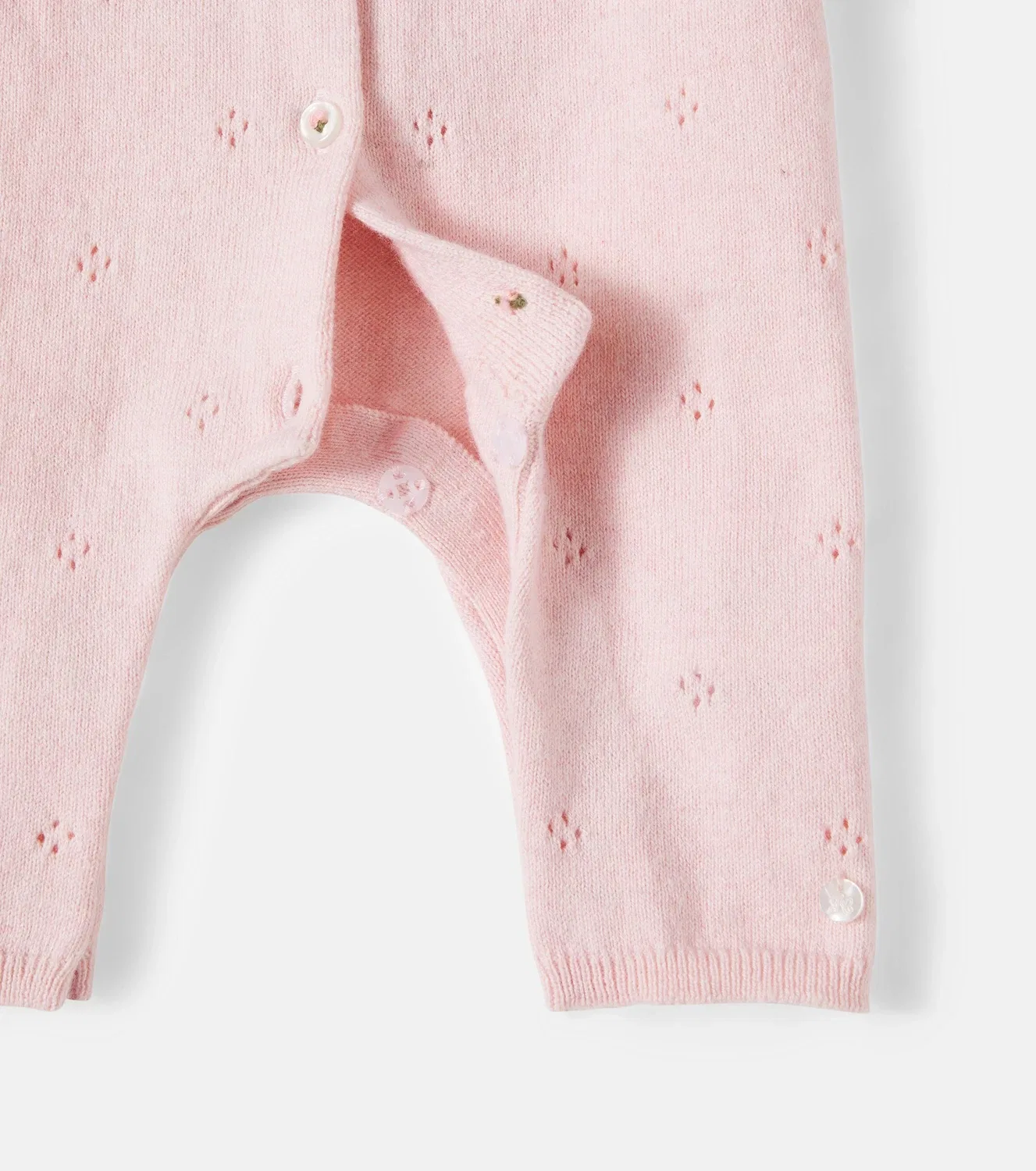 Комбинезон хлопковый с кашемиром Baby pointelle Tartine Et Chocolat, розовый — фото 4
