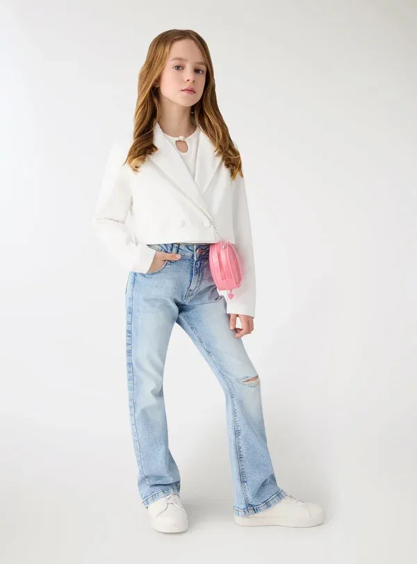 Брюки джинсовые Flared Jeans Terranova, Var Blu Denim Chiaro, светло-голубой