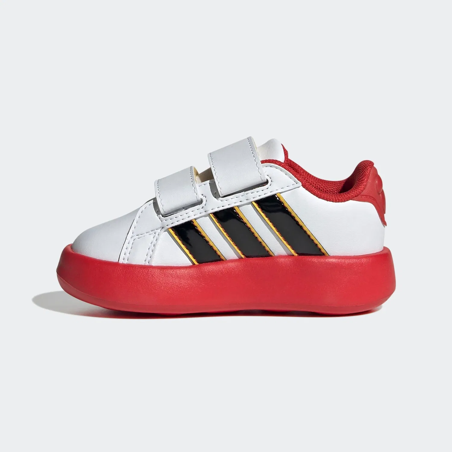 Детские кроссовки с Микки Маусом Adidas Sportswear, Cloud White/Core Black/Bold Gold — фото 3