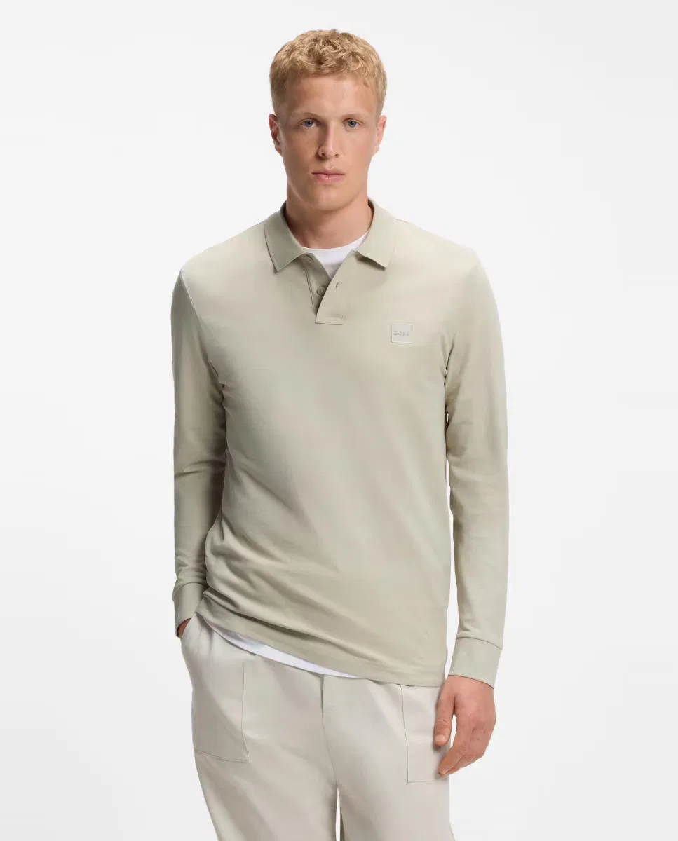 Рубашка с длинным рукавом, Polo, Boss, бежевый