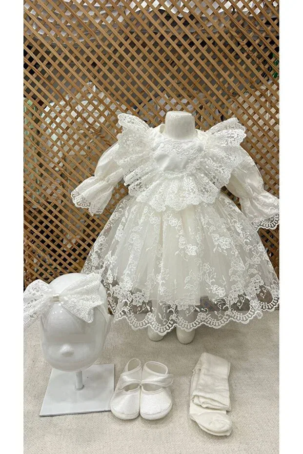 Детский комплект для девочек кружевной Park Bebe, White Orchid — фото 3