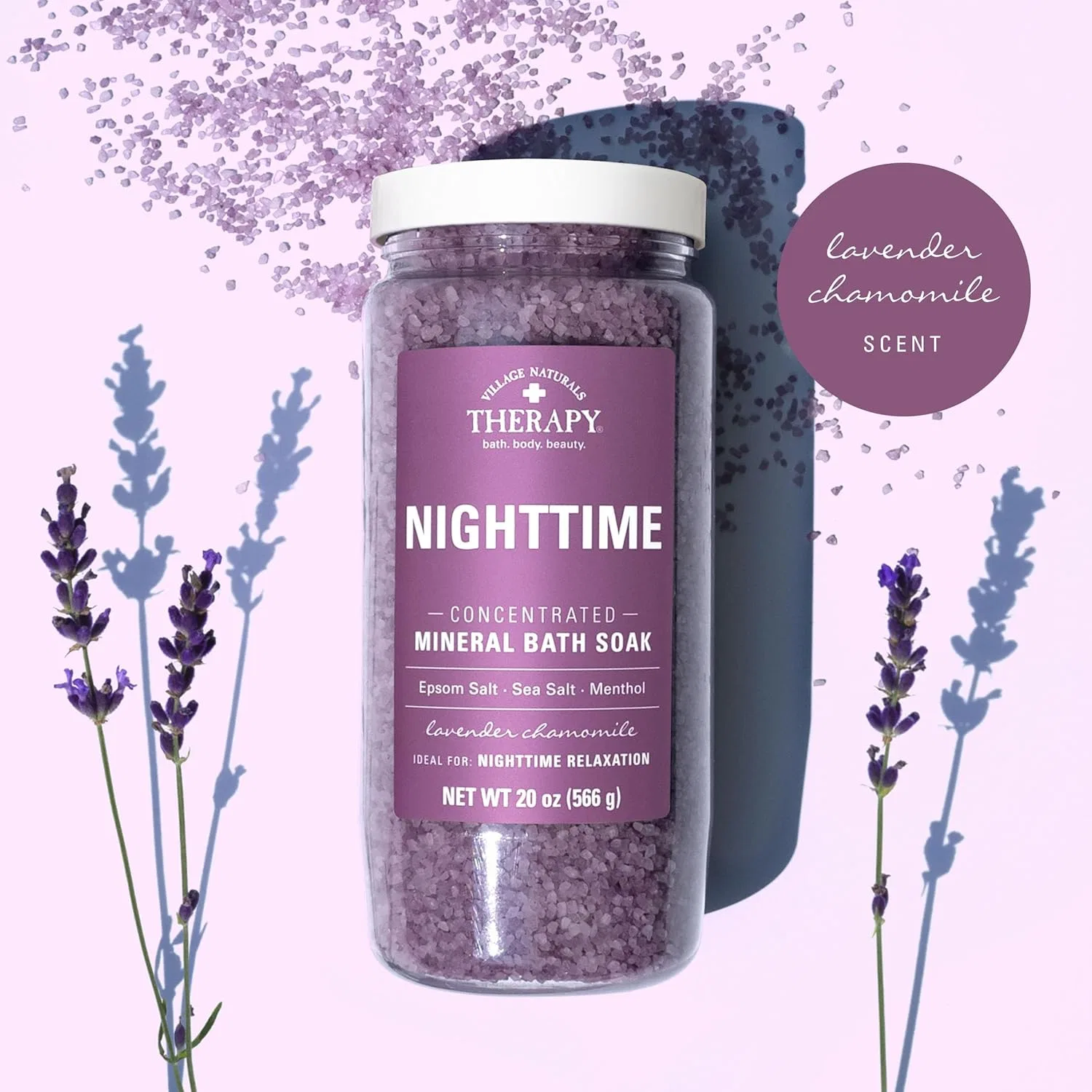 Минеральная соль для ванны Village Naturals Therapy Night Relief, 4 шт, 80 г — фото 4