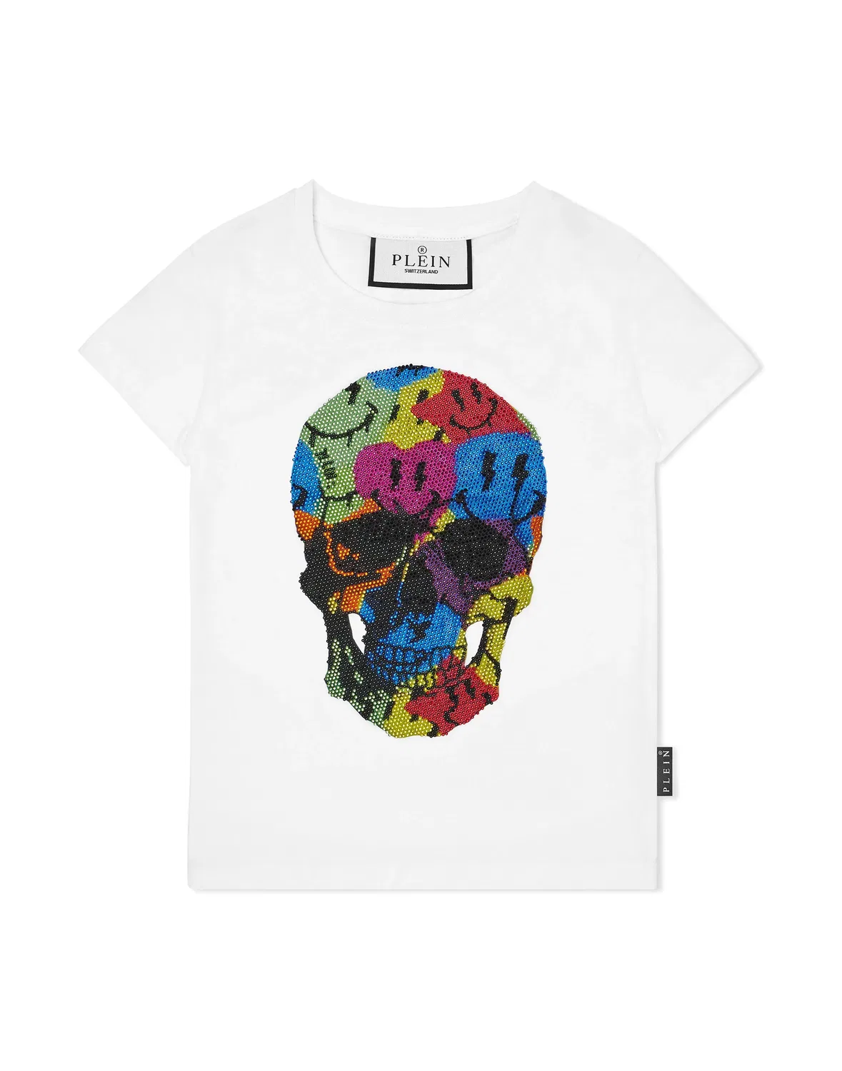 Детская футболка для девочек с принтом Skull Smile T-Shirt Sexy Pure Smile PHILIPP PLEIN, White