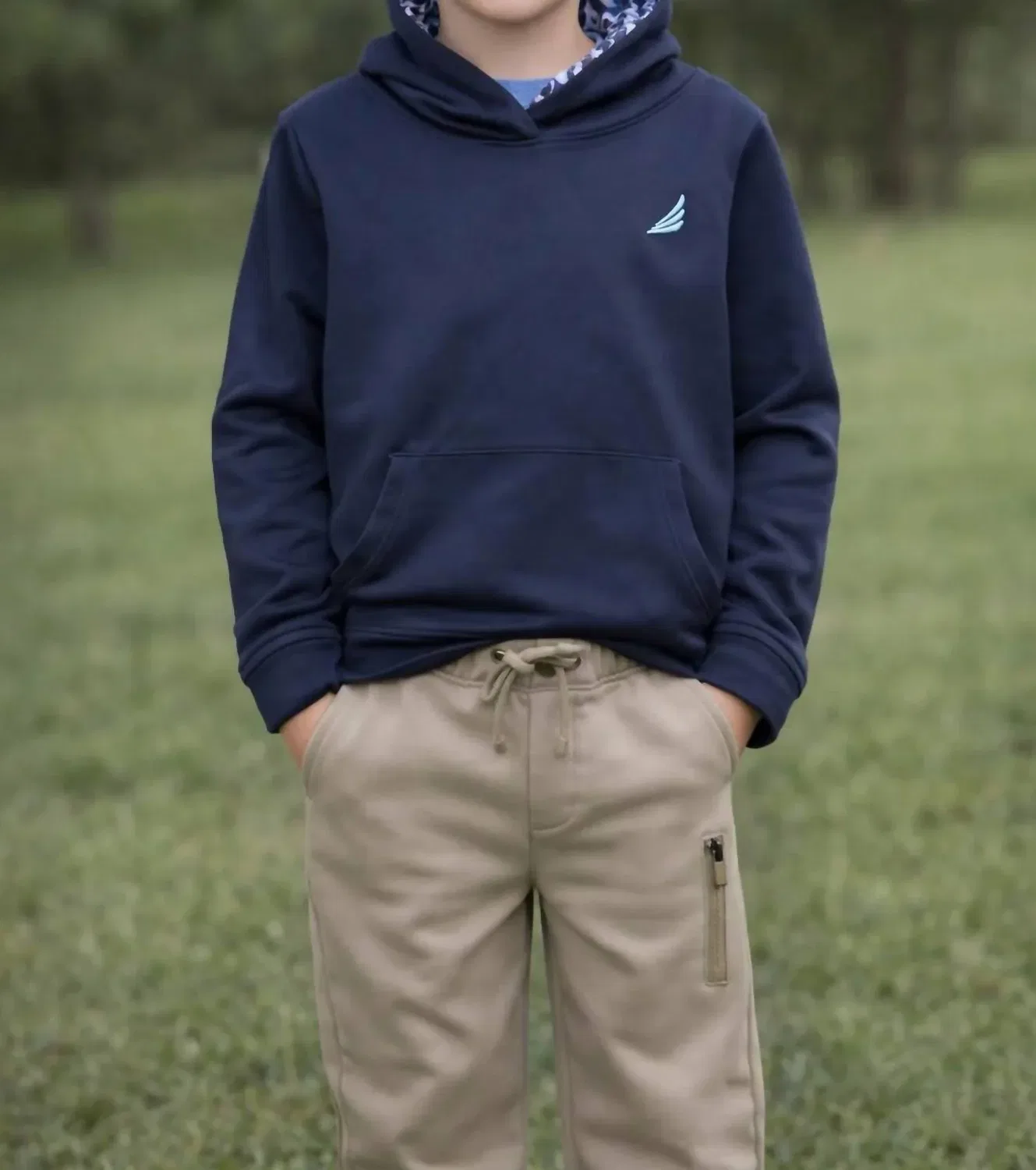 Детское худи для мальчиков с принтом Ryder Solid Hoodie Coolybri, Navy Camo